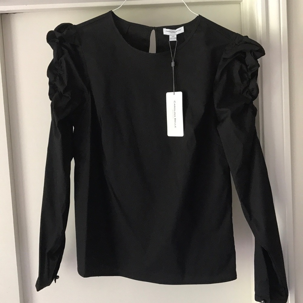 Ruffle Sleeve Long Sleeve Top NWT